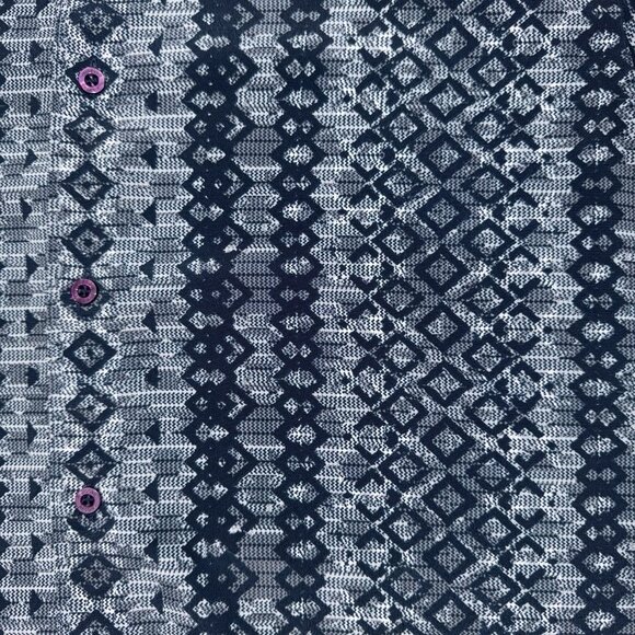 Bassiri Limited Collection Mens L Gray Geometric Short Sleeve Shirt - Picture 3 of 5